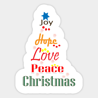 Joy Hope Love Peace Christmas Sticker